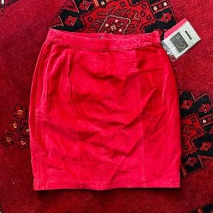 Deadstock suede mini skirt